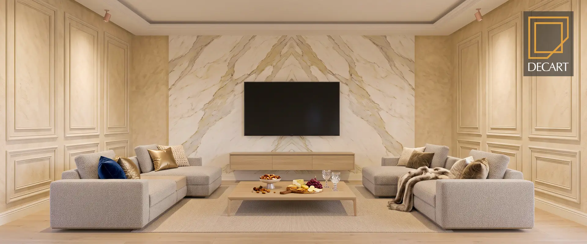 سبک «تلفیقی» (Hybrid Design)؛ قاب ‌بندی + ماربل ‌شیت-دکارت-استور-decart-store