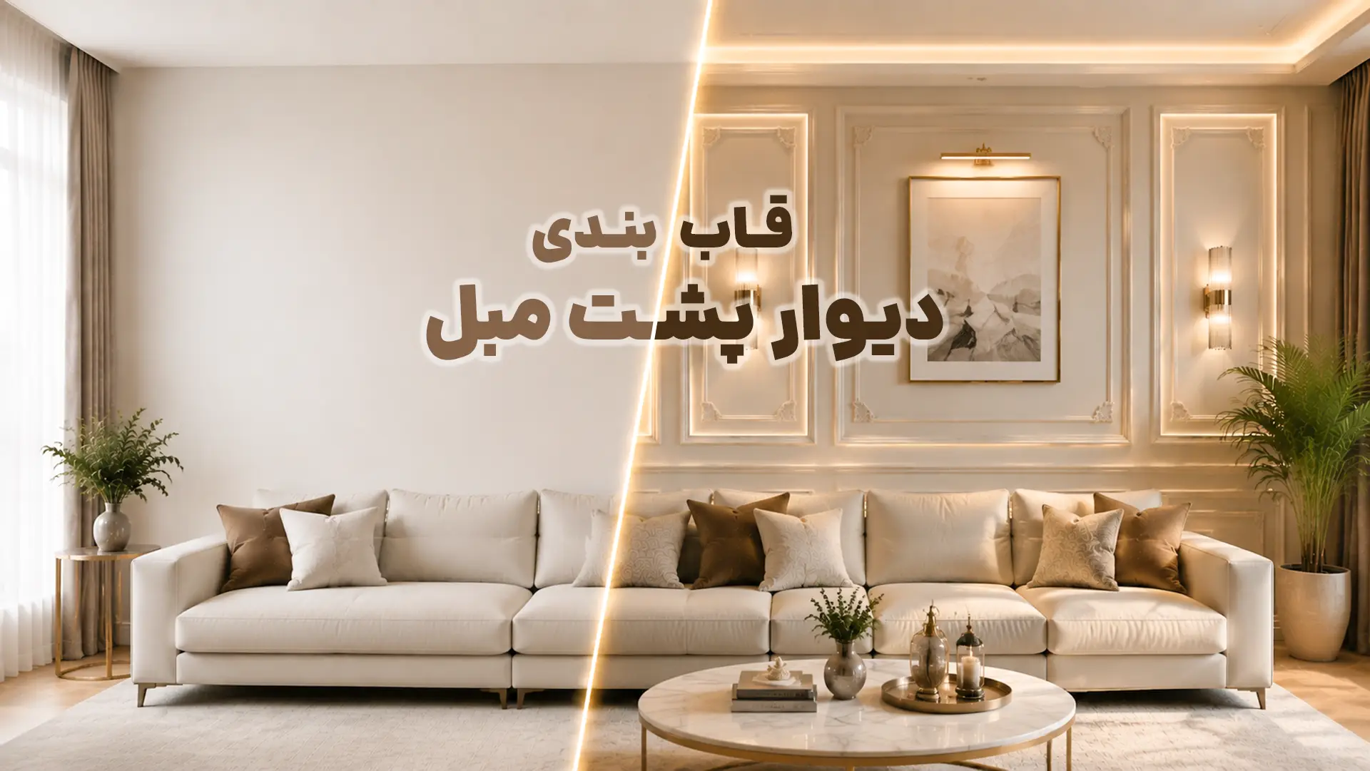 قاب‌ بندی دیوار پشت مبل؛ از ایده تا اجرا-دکارت استور-Decart store
